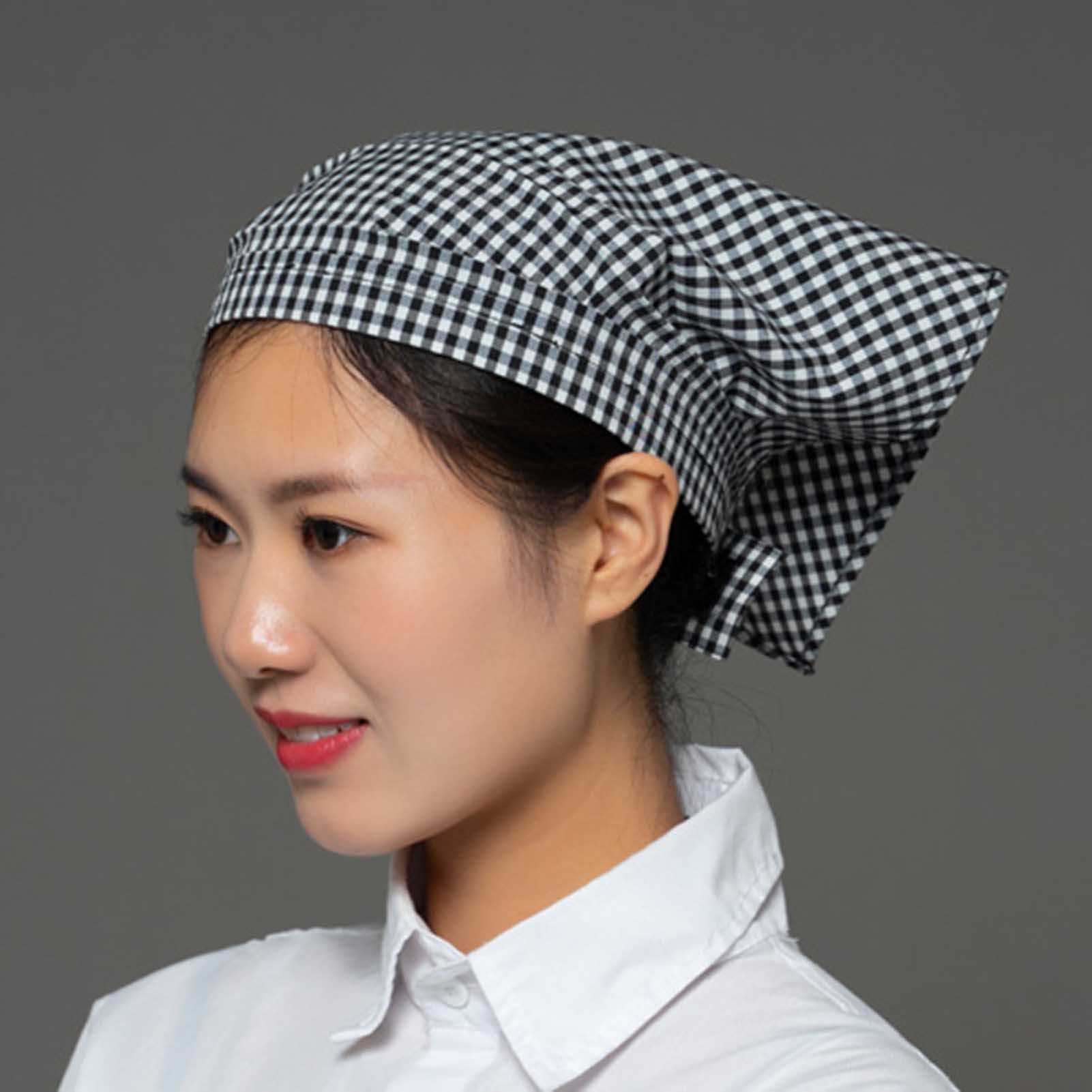 Bandana Cotton - コットン製三角バンダナ、レストランスタッフ用帽子、衛生作業用キャップ、キッチン用ヘアラップ、柔らかく通気性あり