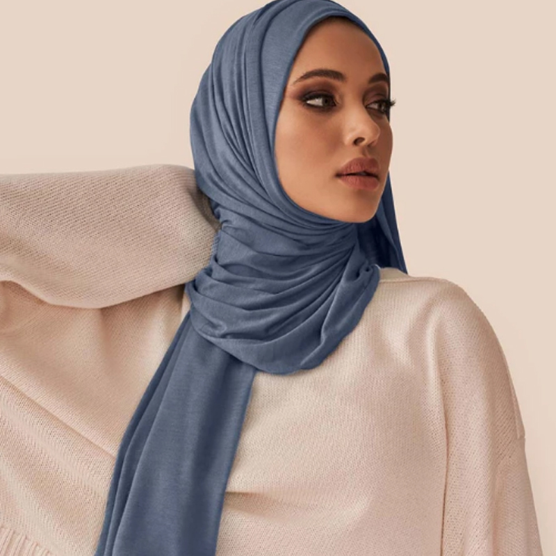 Bandana Cotton - ヒジャーブ,イスラム教徒の女性のためのファッショナブルなコットンジャージースカーフ,柔らかくて抵抗力のあるターバン,170x60cm