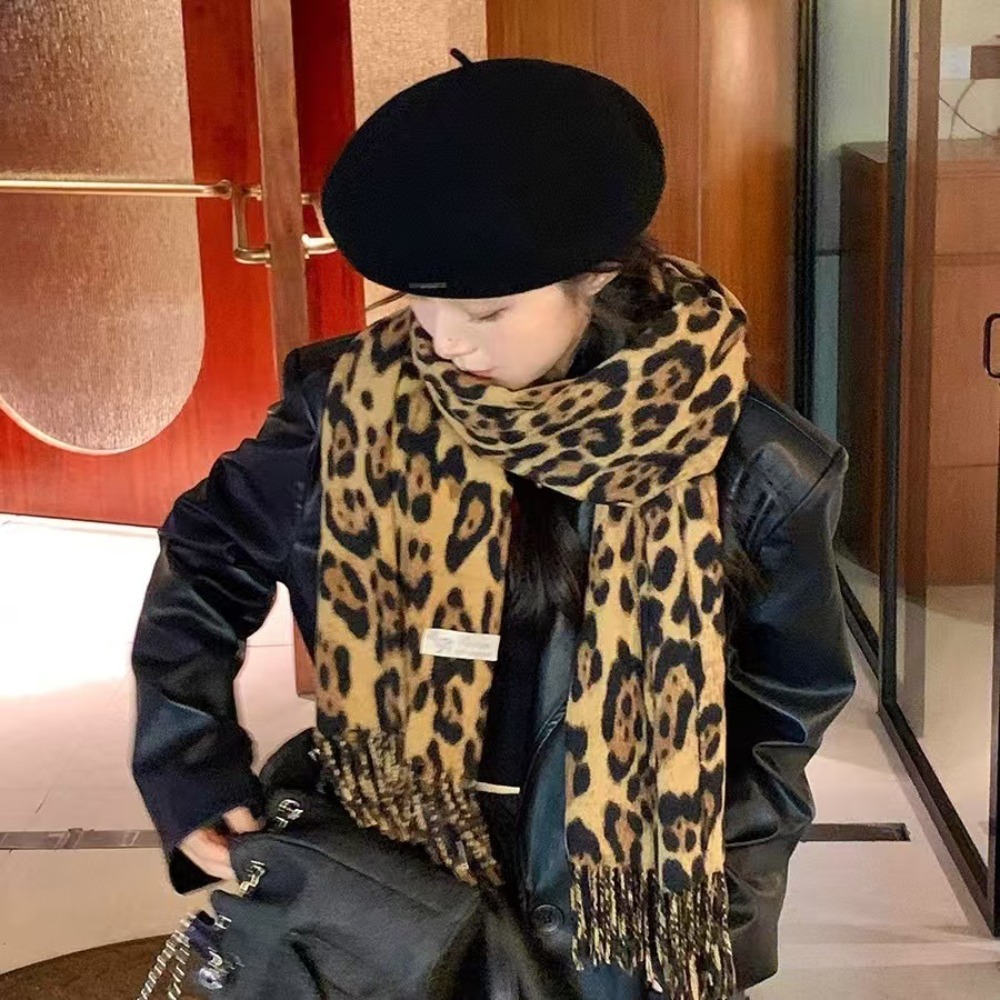 190*70 センチメートルデザインヒョウスカーフ冬暖かいパ - Woven Scarf Blanket のレビューと価格