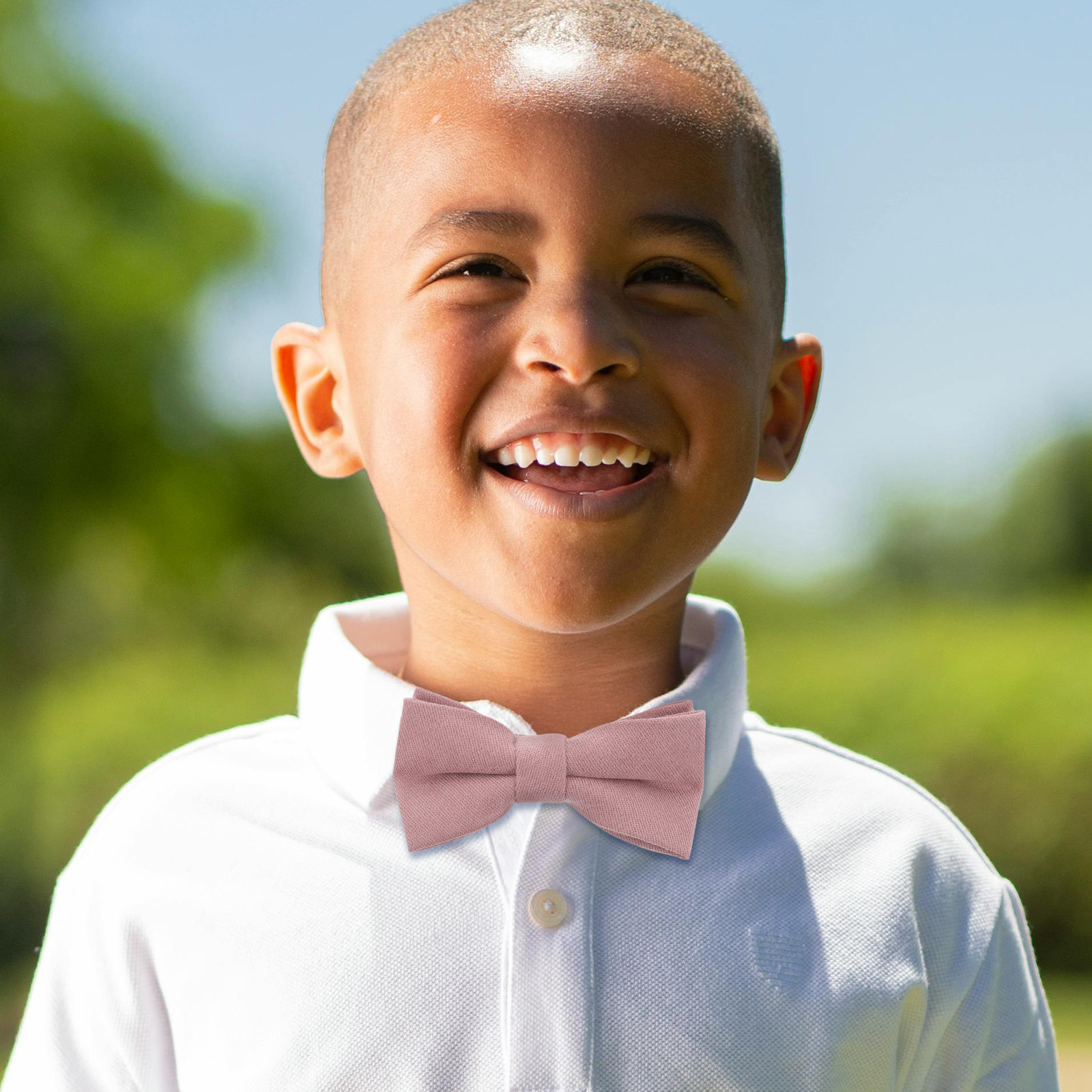幼児用、ピンク色のコットン製蝶ネクタイ。結び直し不要で、宴会 - Bow Tie Pre Tied のレビューと価格