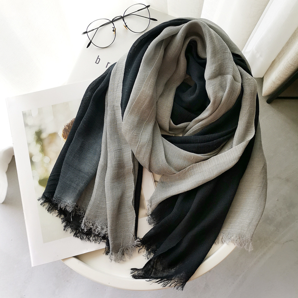 和風ユニセックスコットンリネンスカーフグラデーションカラー秋 - Bandana Cotton のレビューと価格