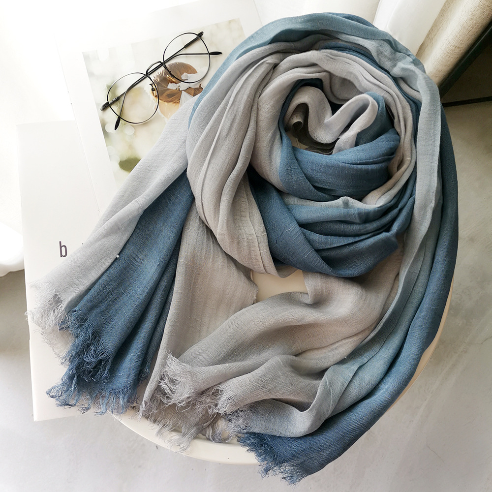 和風ユニセックスコットンリネンスカーフグラデーションカラー秋 - Bandana Cotton のレビューと価格