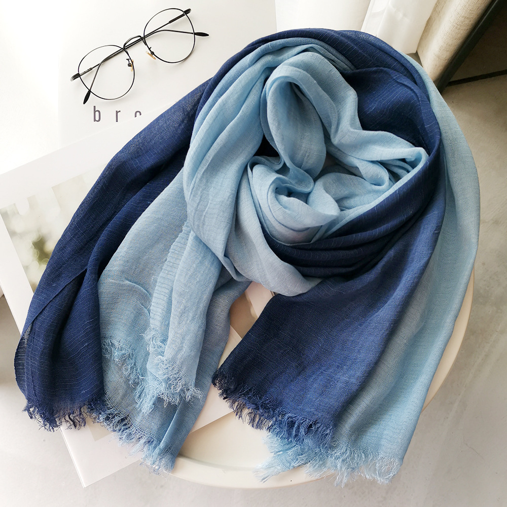 和風ユニセックスコットンリネンスカーフグラデーションカラー秋 - Bandana Cotton のレビューと価格