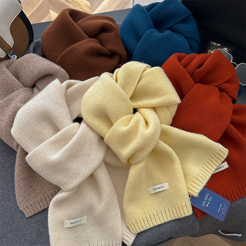 48色のピュアウールスカーフ 秋冬用 高品質 柔らかく暖かい - Muffler Men Wool のレビューと価格