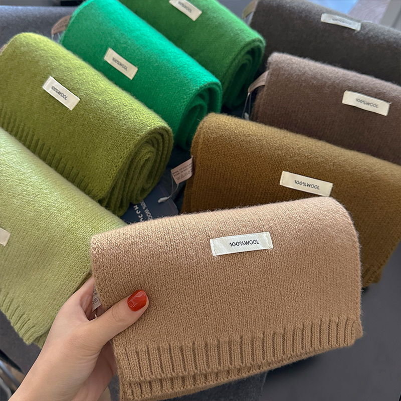 48色のピュアウールスカーフ 秋冬用 高品質 柔らかく暖かい - Muffler Men Wool のレビューと価格