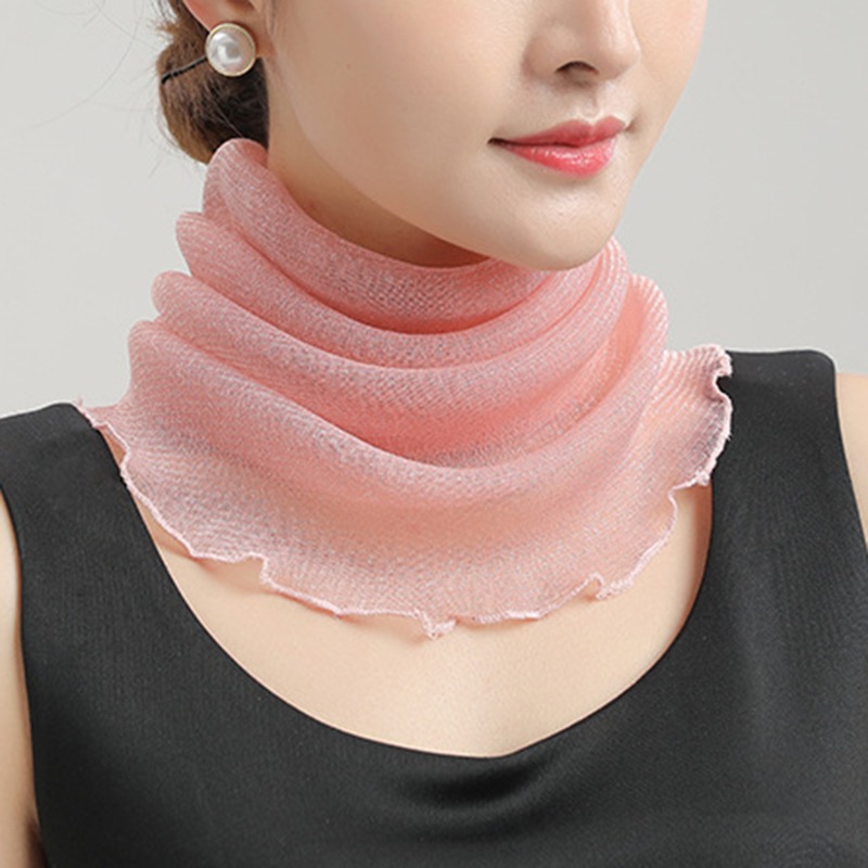 春夏シフォンネック襟スカーフ女性ヘッド薄い日焼け止めさまざま - Face Scarf Mask のレビューと価格