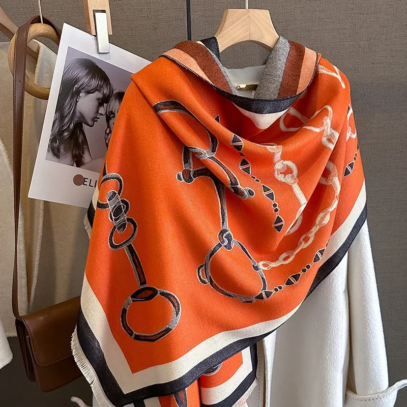 2024 高級暖かいパシュミナショール女性スカーフ厚い冬旅行 - Woven Scarf Blanket のレビューと価格
